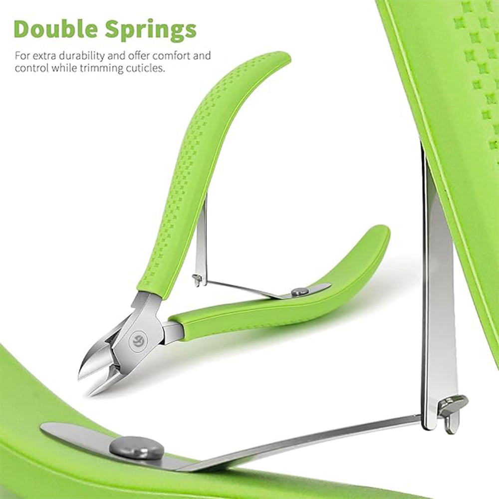 Cuticle Nipper Non-Slip Silicone Handle, Professional Cuticle Trimmer